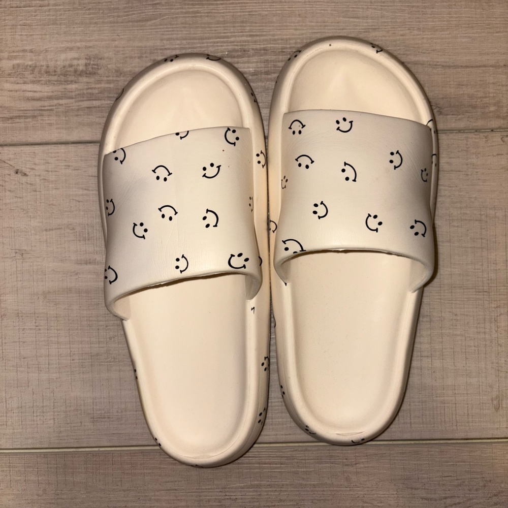 Cute white slide sandals
